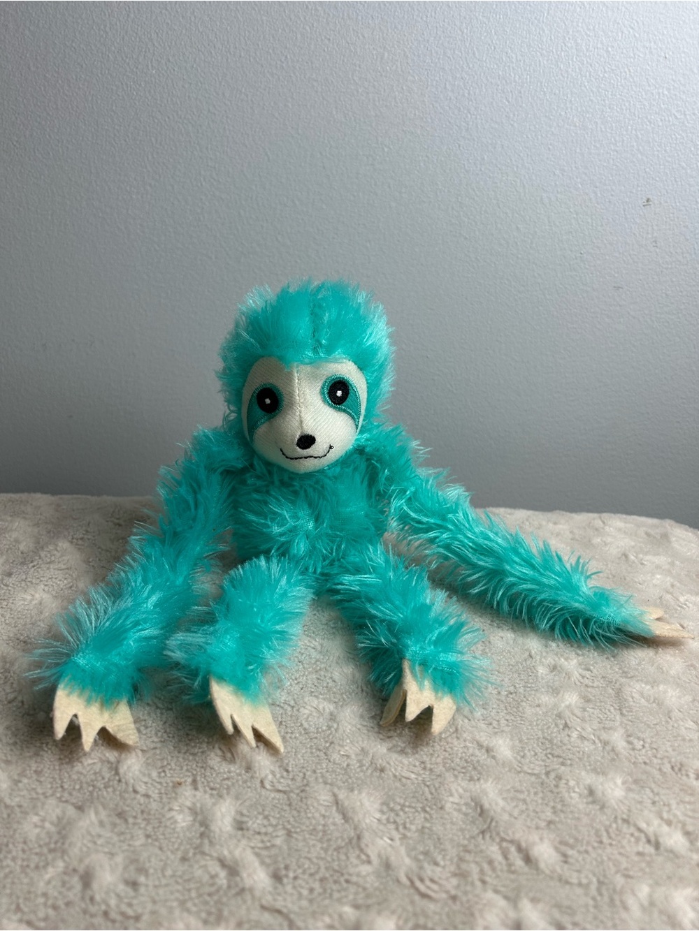 Goffa Three Toed Sloth Plush Stuffed Animal Toy Teal Blue Green White
